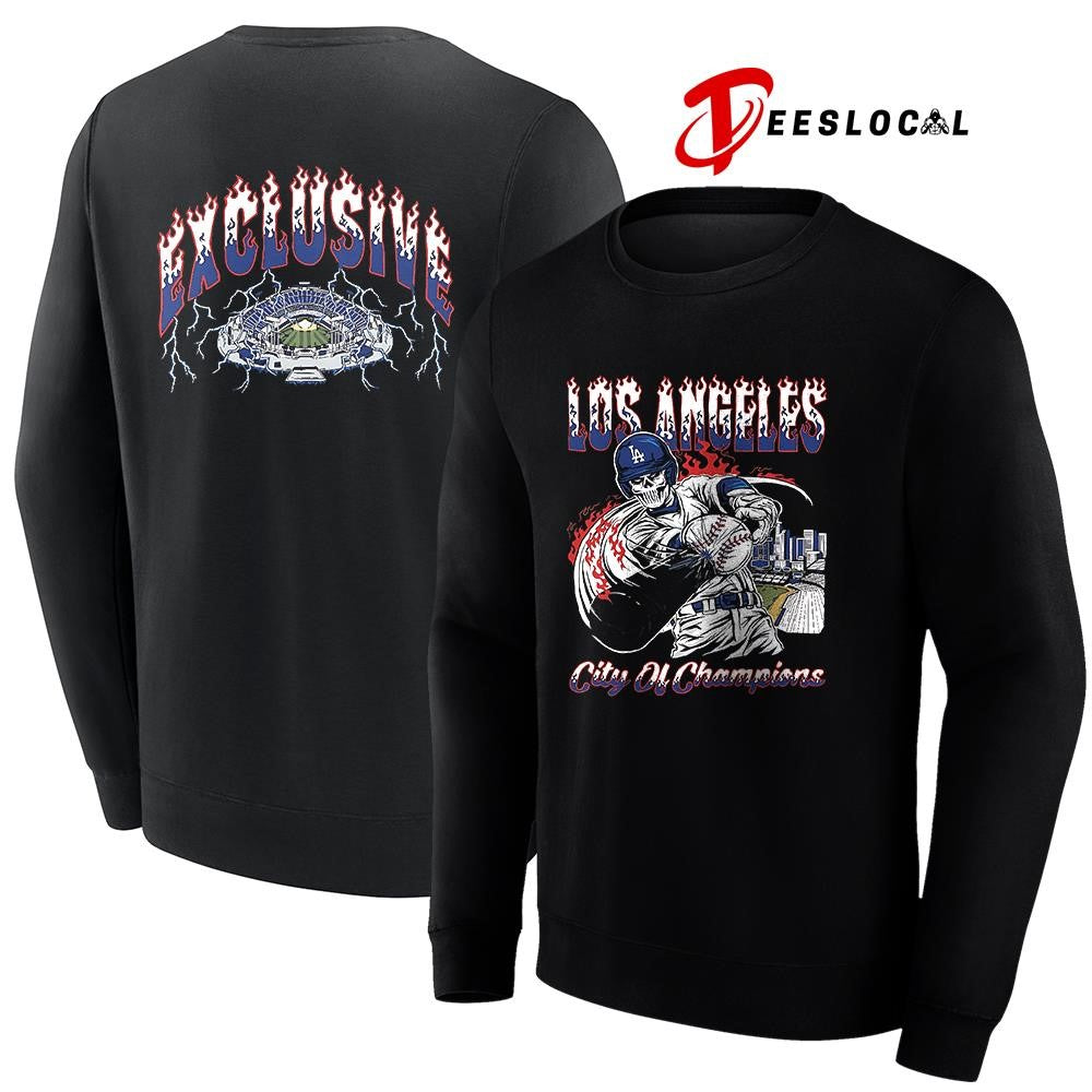 Los Angeles Dodgers city of champions exclusive skeleton stadium shirt Unisex