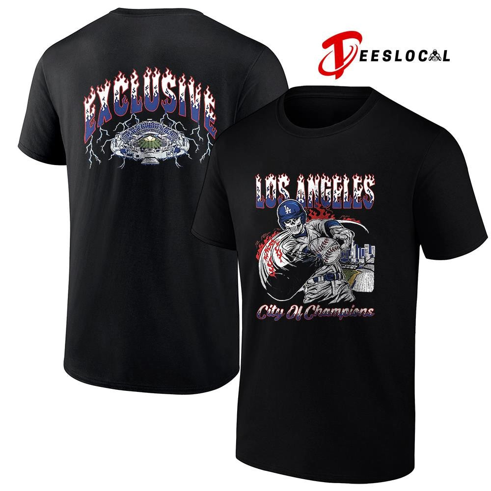 Los Angeles Dodgers city of champions exclusive skeleton stadium shirt Unisex