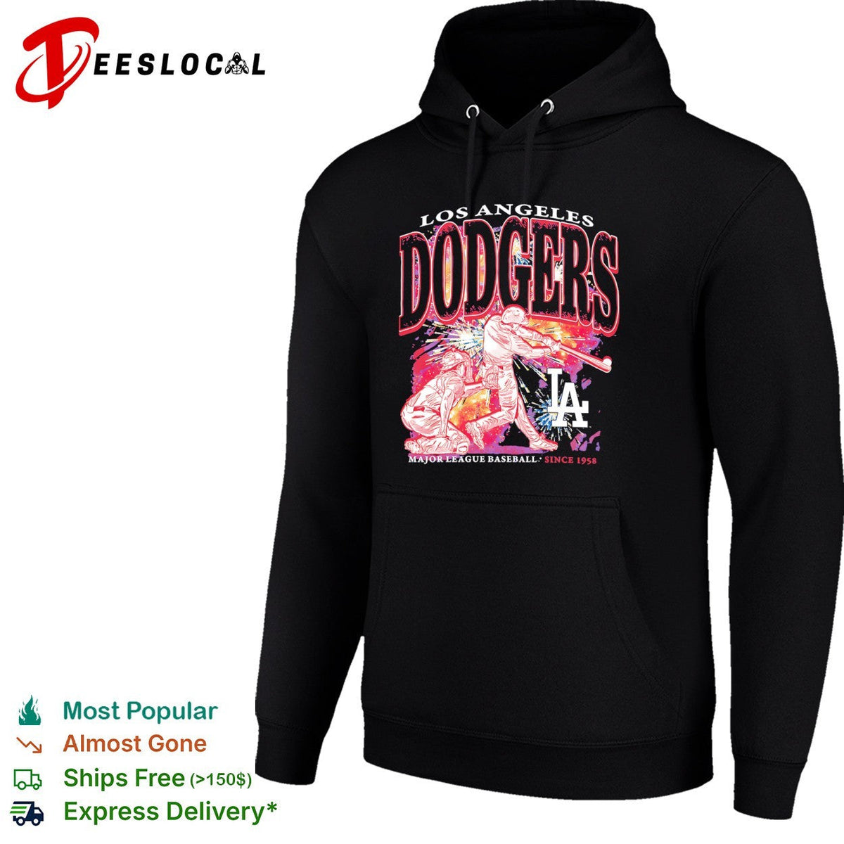 Los Angeles Dodgers swinging batter Major League Baseball since 1958 shirt Unisex
