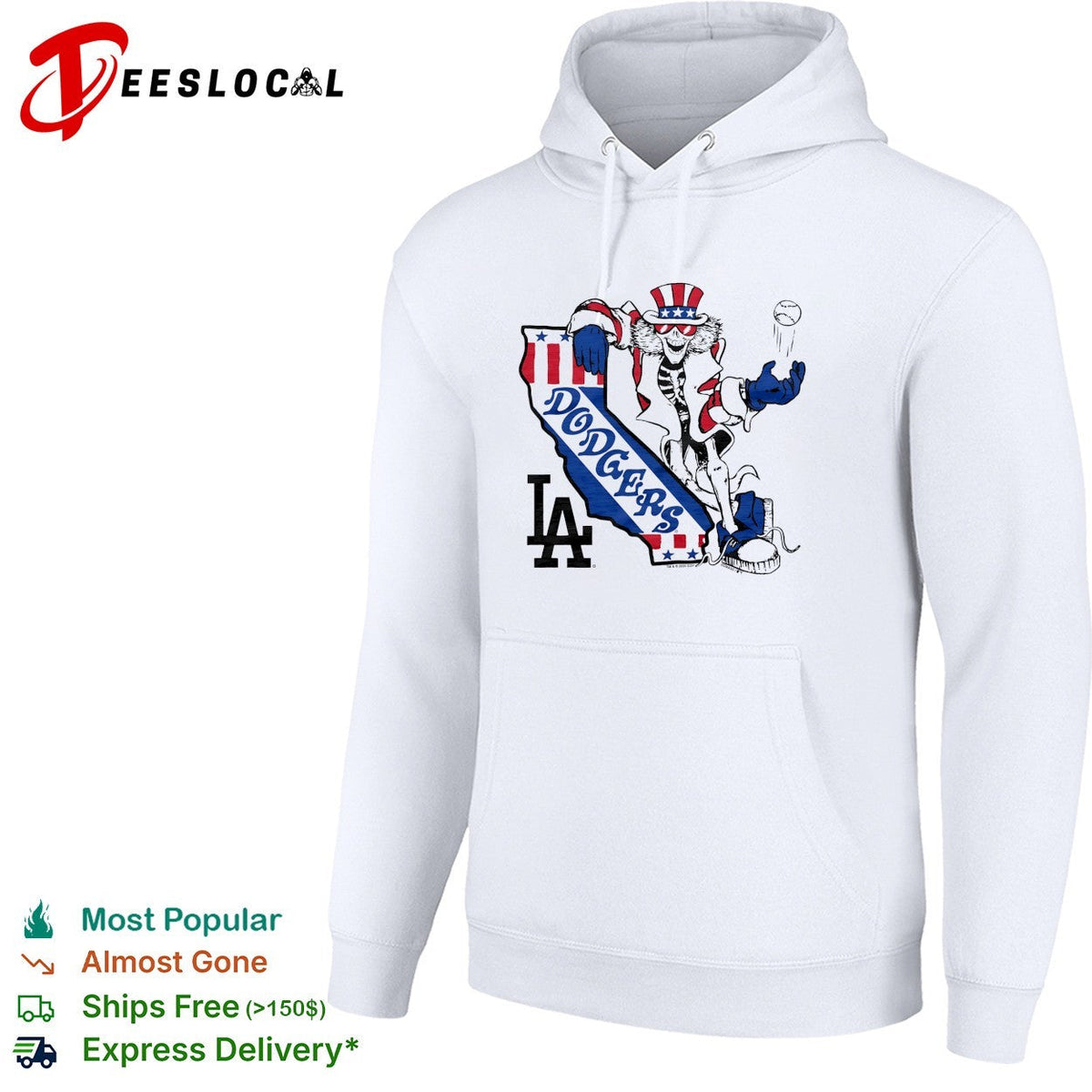 Los Angeles Dodgers x Grateful Dead Uncle Sam graphic shirt Unisex