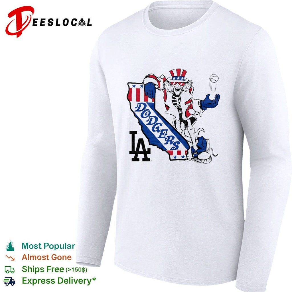 Los Angeles Dodgers x Grateful Dead Uncle Sam graphic shirt Unisex