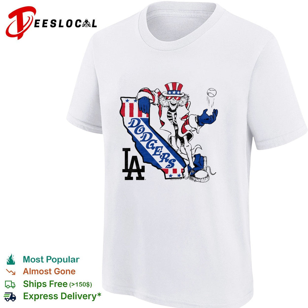 Los Angeles Dodgers x Grateful Dead Uncle Sam graphic shirt Unisex