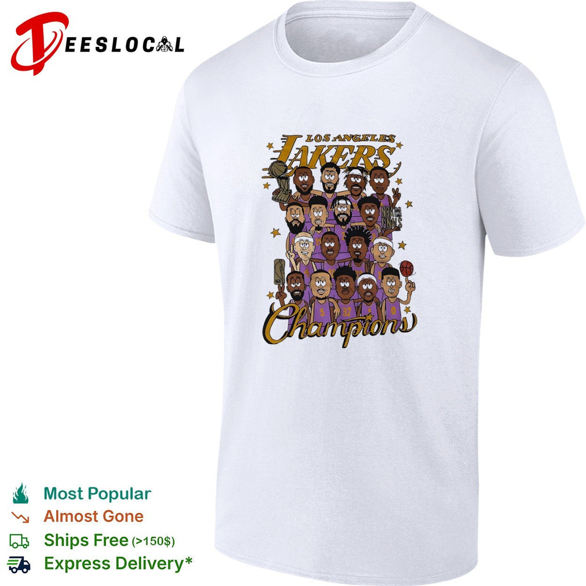 Los Angeles Lakers 2020 NBA Finals Champions Cartoon shirt Unisex