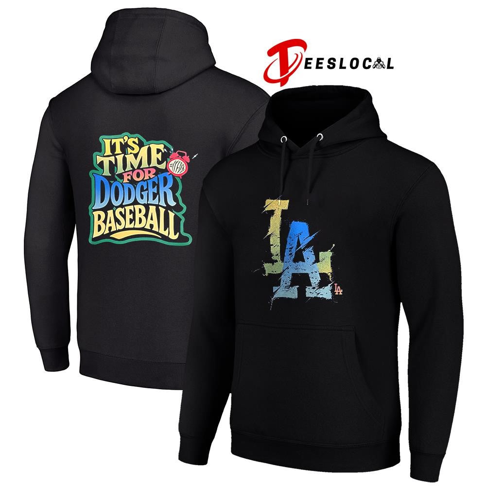 LosAngelesDodgersit’stimeforDodgersbaseballcolorfullogoshirt Unisex