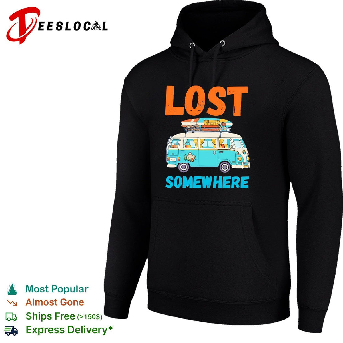 Lost somewhere VW van camper road trip adventure shirt Unisex