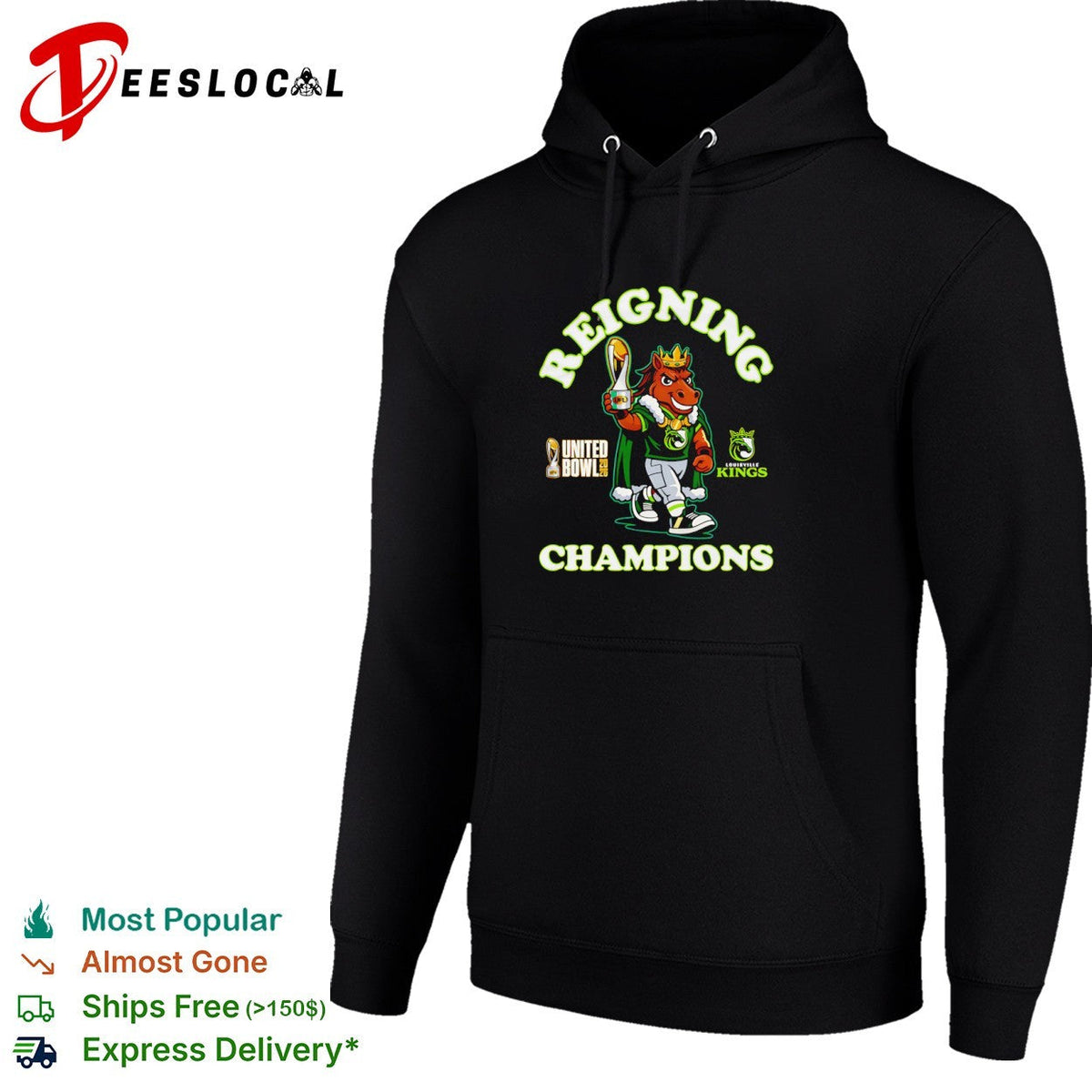 Louisville Kings Reigning Champions United Bowl 2026 UFL Mascot Football Shirt Unisex