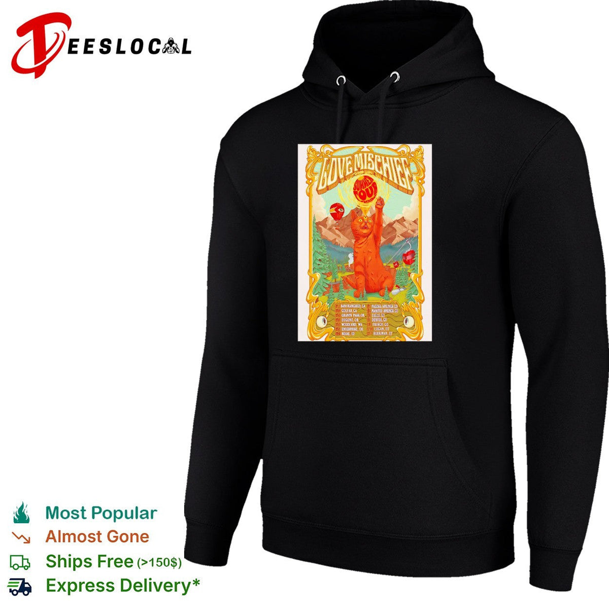 Love Mischief Summer Tour 2024 Cat Mountain Concert Poster Art Schedule shirt Unisex