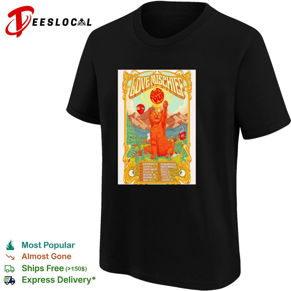 Love Mischief Summer Tour 2024 Cat Mountain Concert Poster Art Schedule shirt Unisex