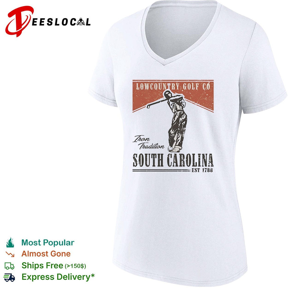 Lowcountry Golf Co Iron Tradition South Carolina est 1788 golf sport shirt Unisex
