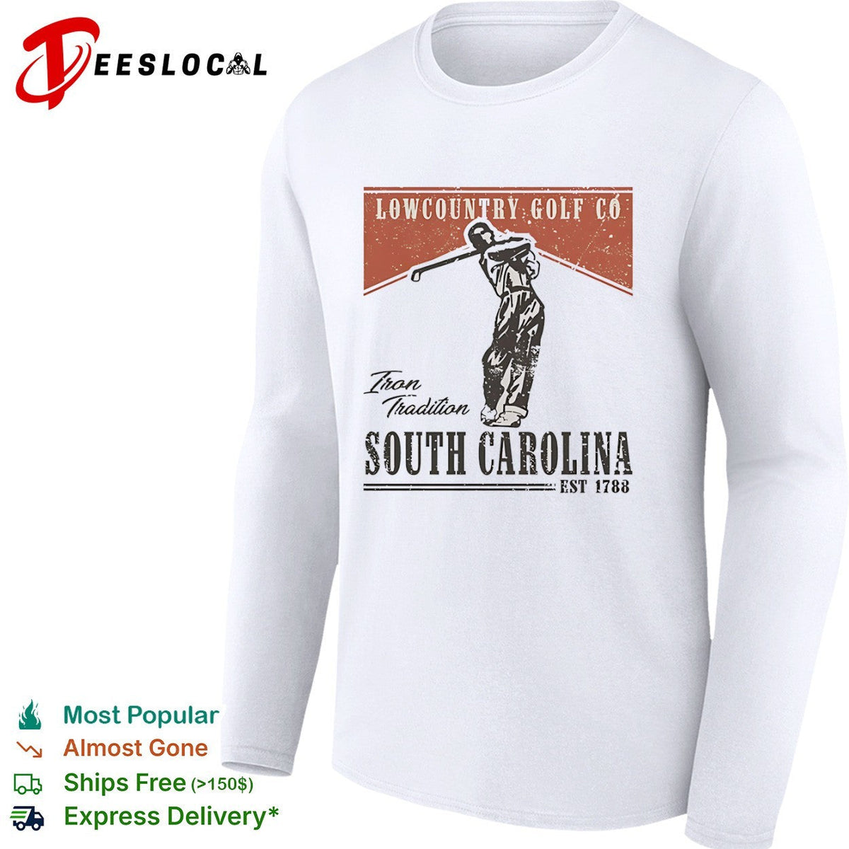 Lowcountry Golf Co Iron Tradition South Carolina est 1788 golf sport shirt Unisex