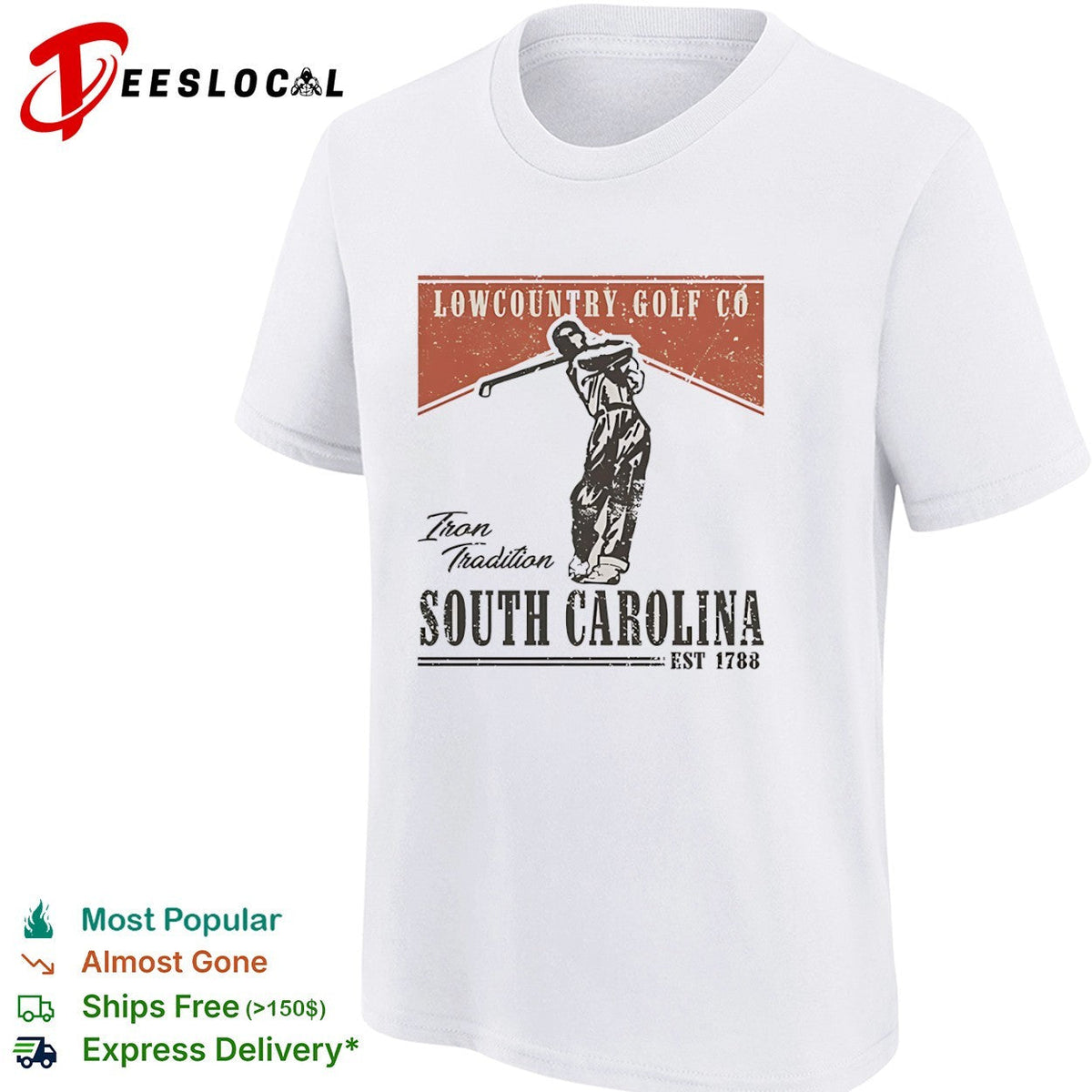 Lowcountry Golf Co Iron Tradition South Carolina est 1788 golf sport shirt Unisex