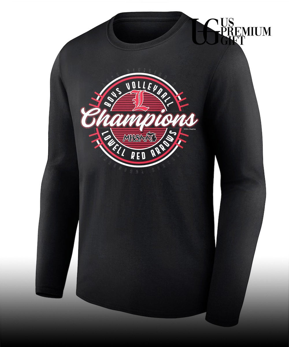 Lowell Red Arrows 2026 MHSAA Boys Volleyball Division 2 Champions shirt Unisex