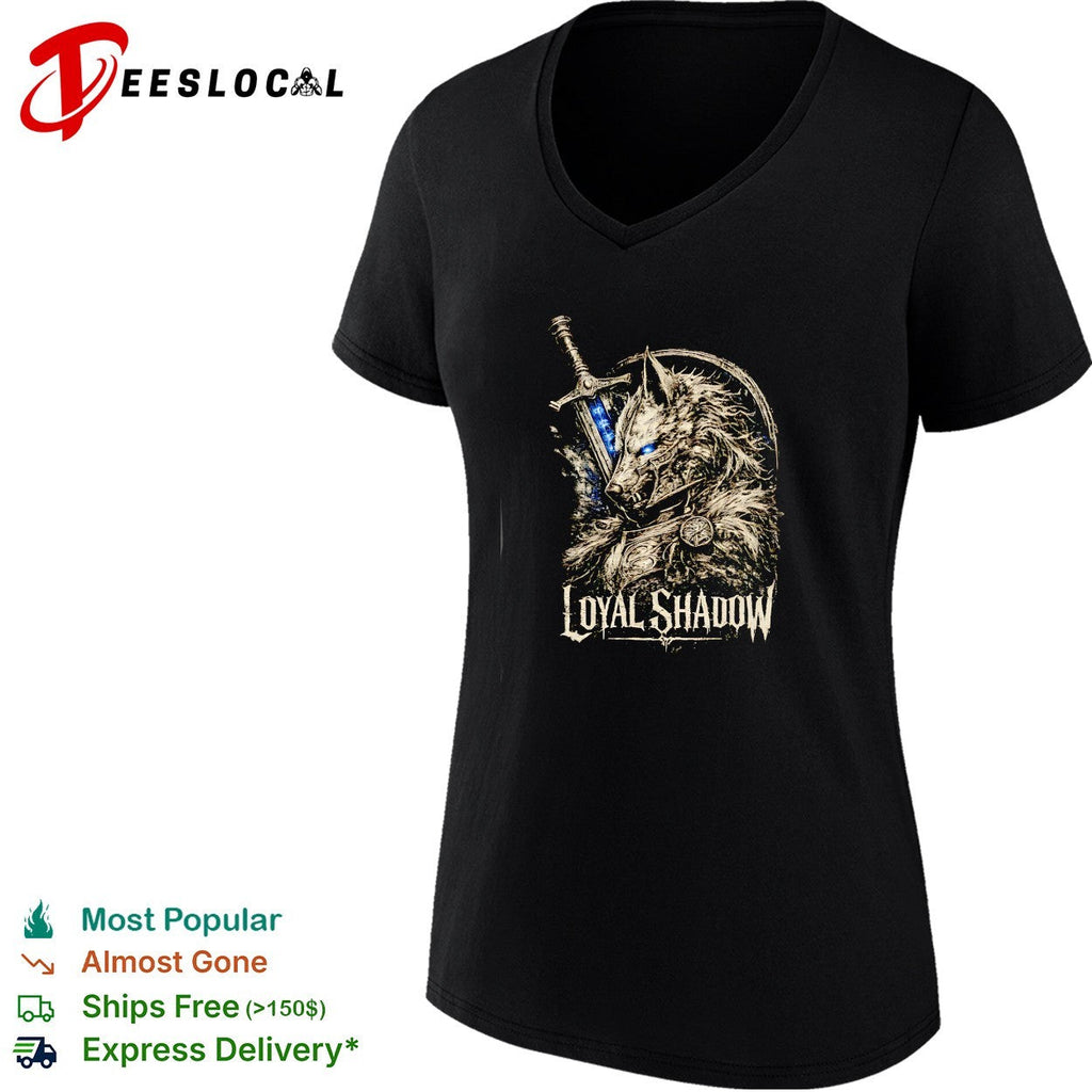 Loyal shadow wolf sword shield fantasy crest art shirt Unisex