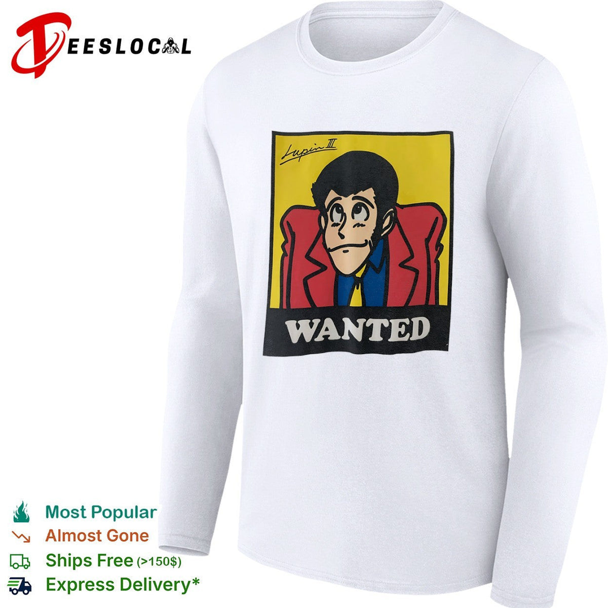 Lupin III Wanted by Esso Anime Manga Character Pop Culture shirt Unisex
