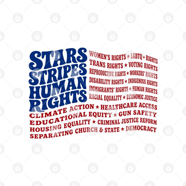 Stars And Stripes And Human Rights USA Flag Liberal Patriotic Equal Rights Shirt Unisex
