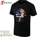 MMA fighter USA flag cage match victory celebration signature photo art shirt Unisex