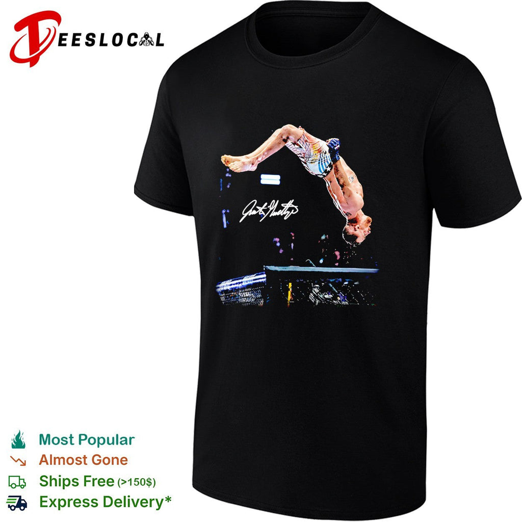 MMA fighter signature backflip aerial arena celebration photo art shirt Unisex