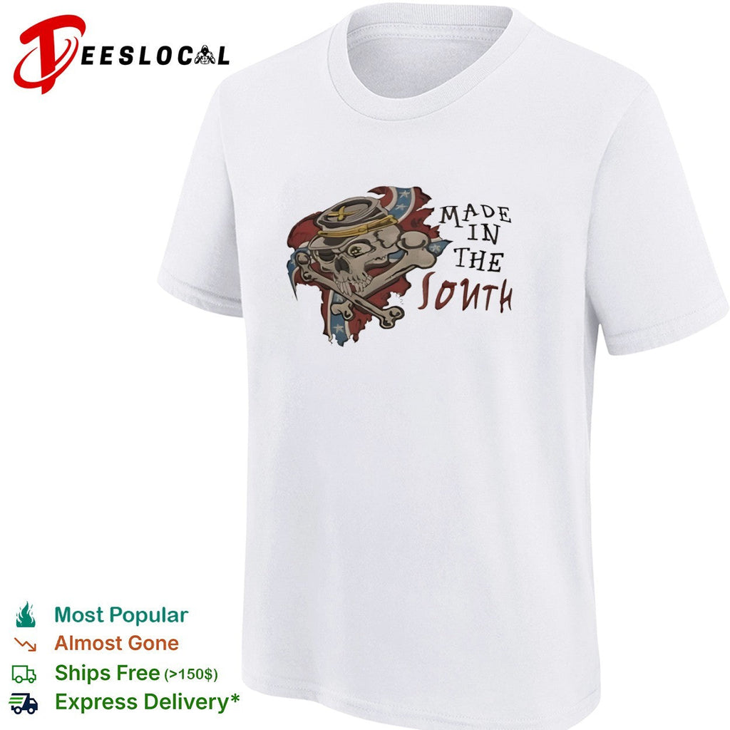 Made in the South Confederate States Army Skull and Crossbones shirt Unisex