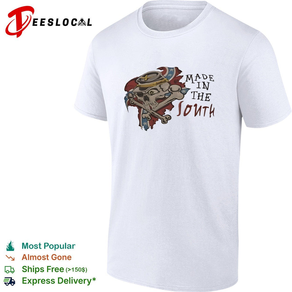 Made in the South Confederate States Army Skull and Crossbones shirt Unisex