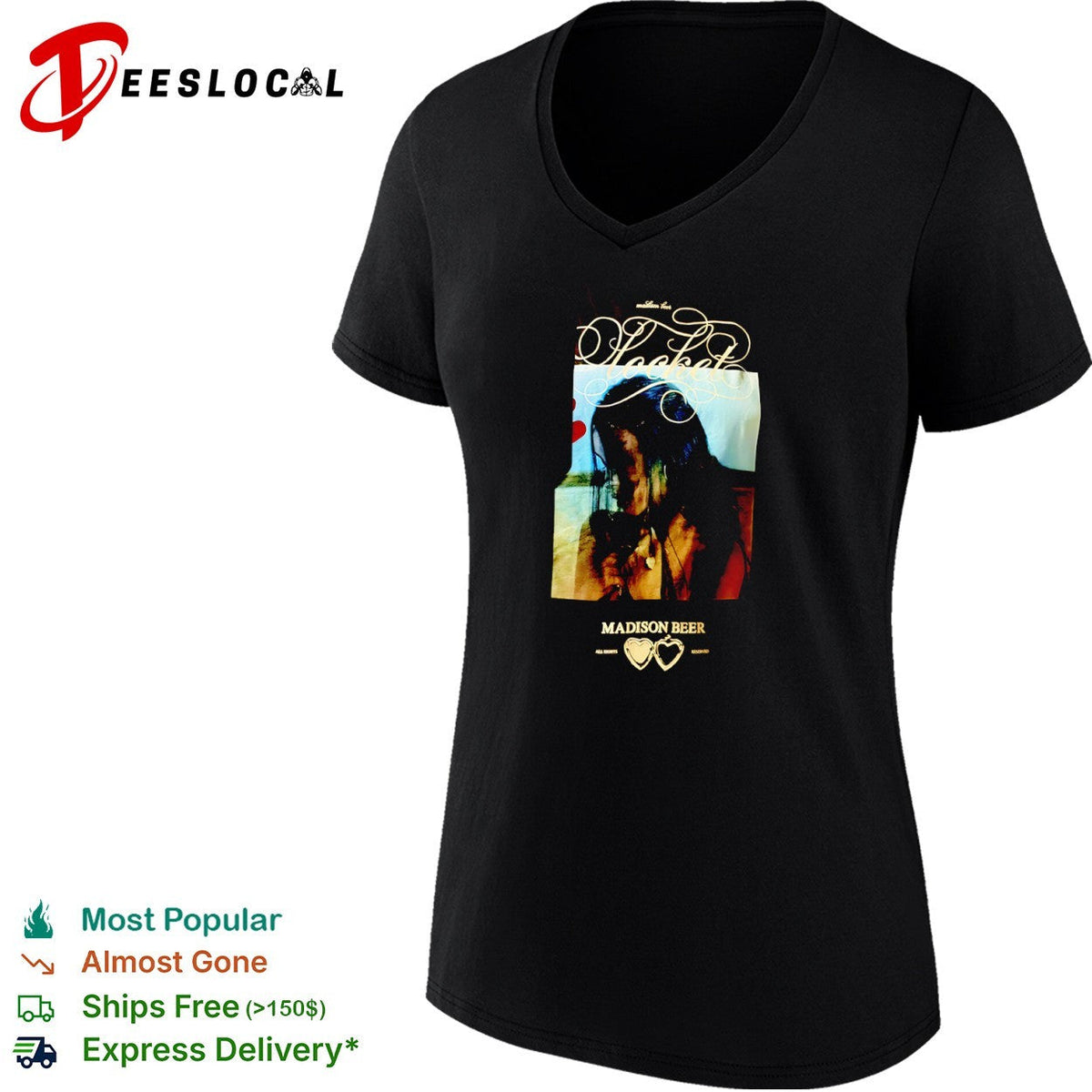 Madison Beer Locket all rights reserved heart locket graphic shirt Unisex