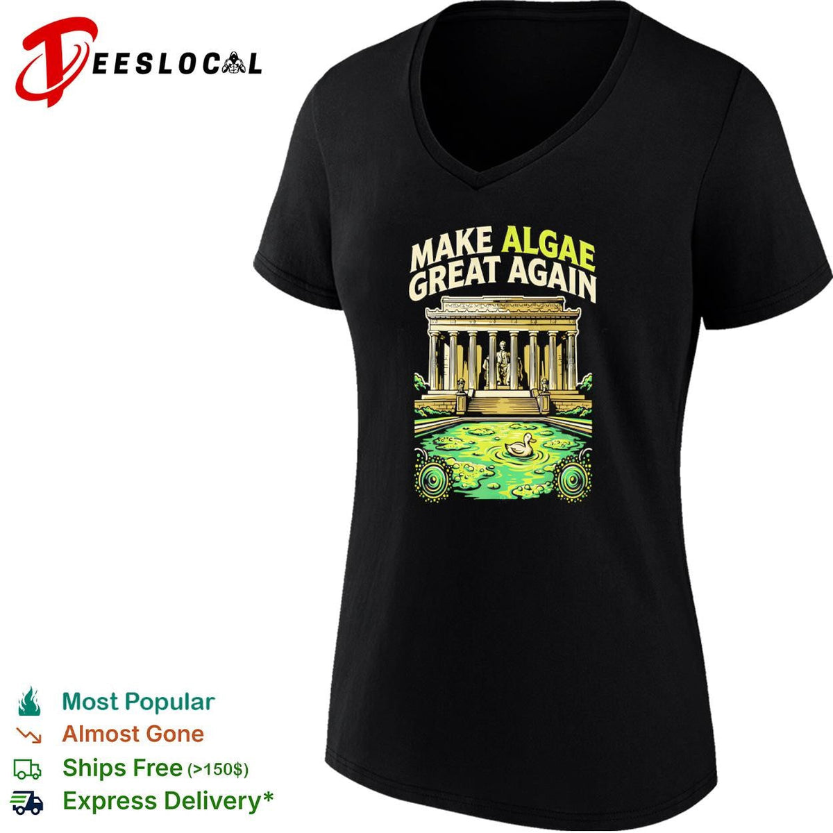 Make algae great again Lincoln memorial duck shirt Unisex