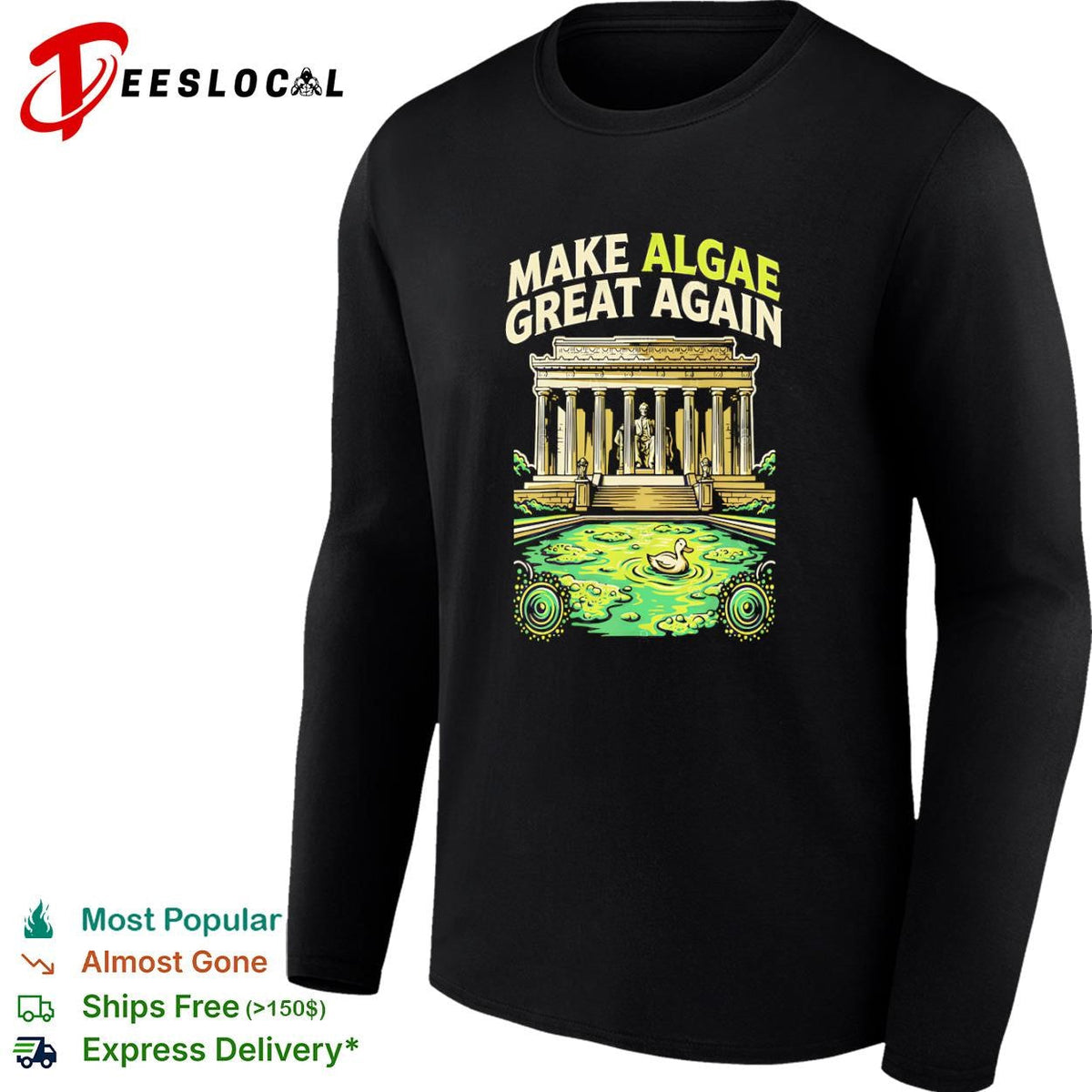 Make algae great again Lincoln memorial duck shirt Unisex