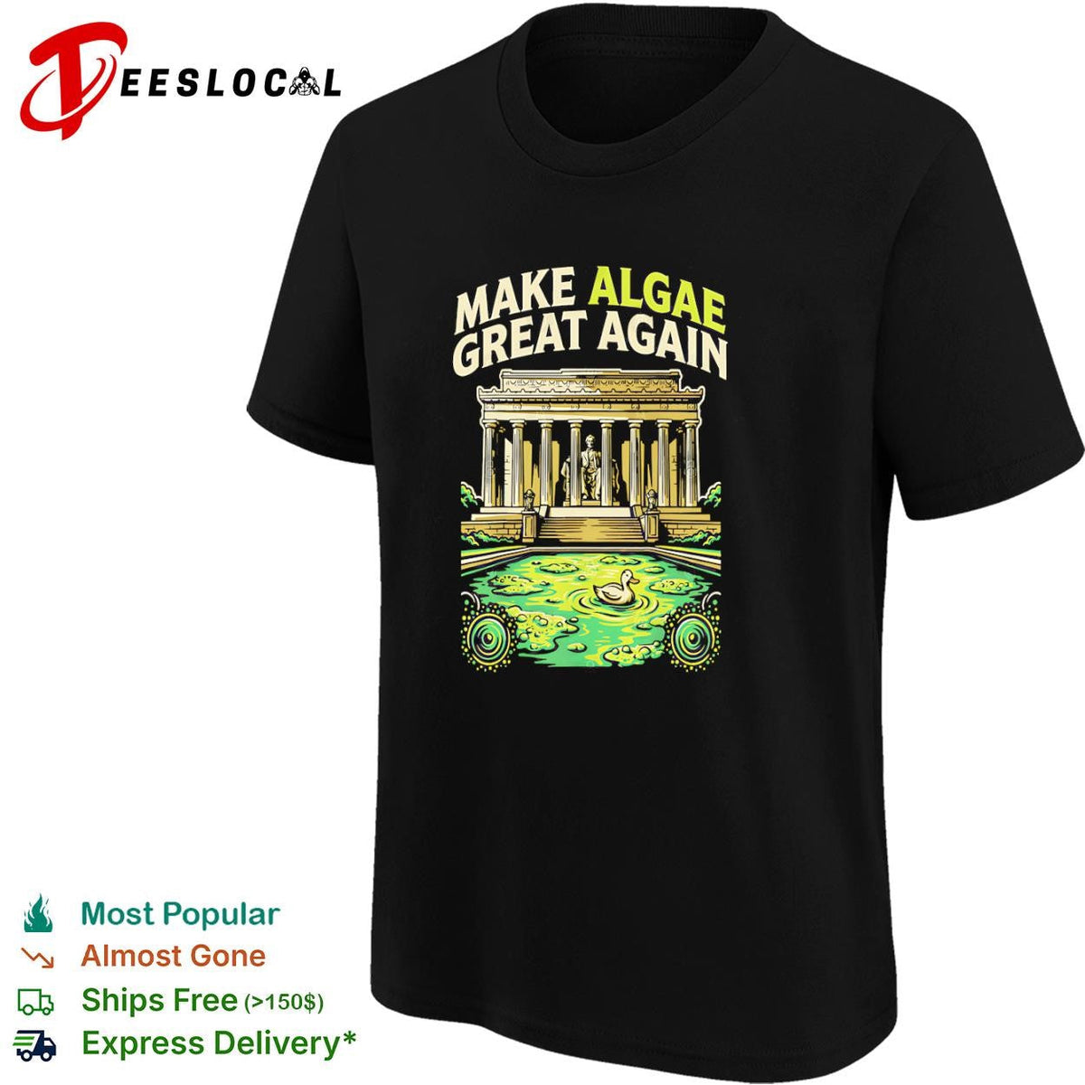 Make algae great again Lincoln memorial duck shirt Unisex