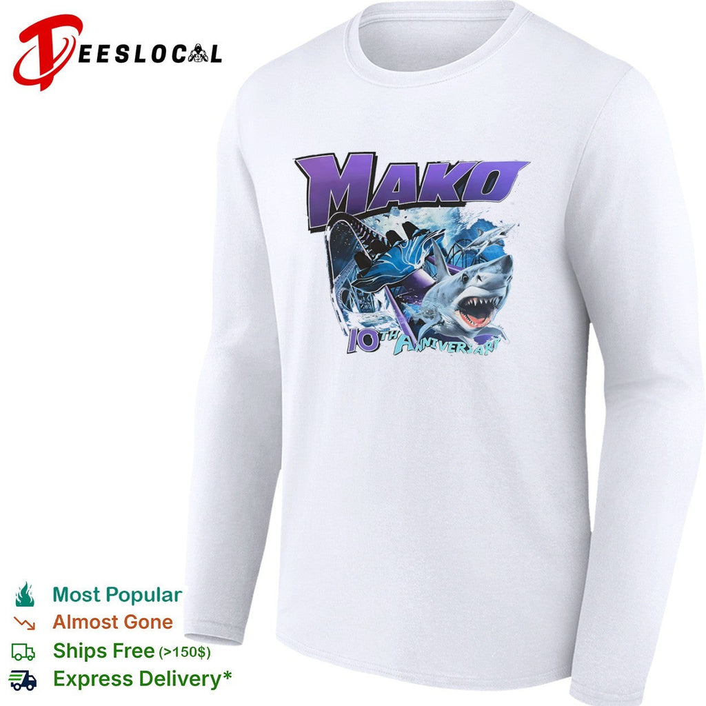 Mako 10th Anniversary SeaWorld Roller Coaster Shark Underwater Ocean Theme shirt Unisex