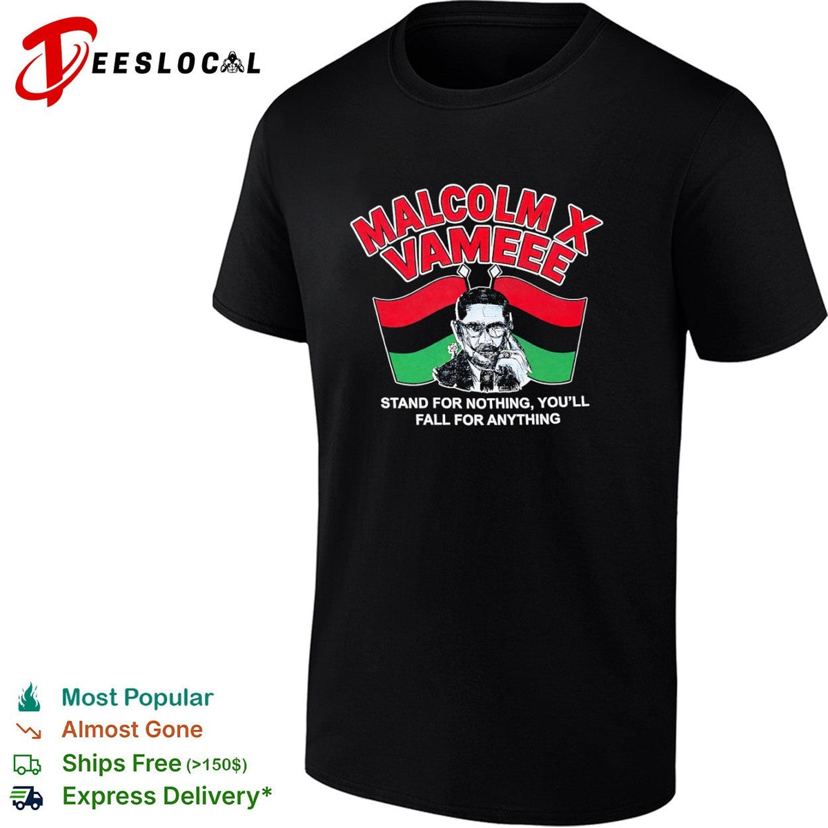 Malcolm X Vameee Stand for nothing you’ll fall for anything shirt Unisex