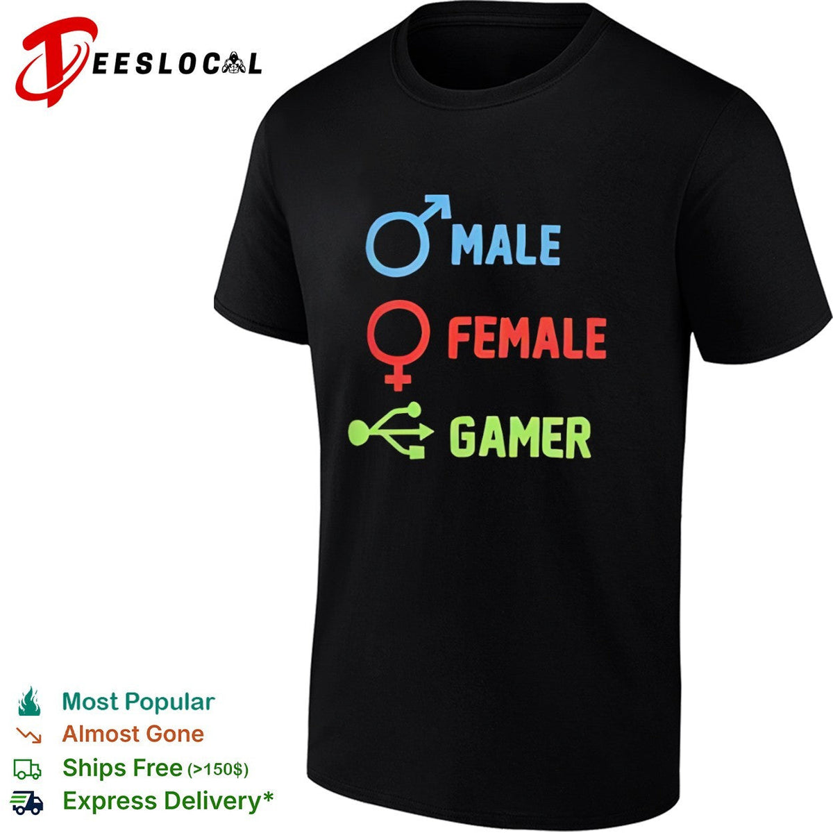 Male Female Gamer Symbols shirt Unisex