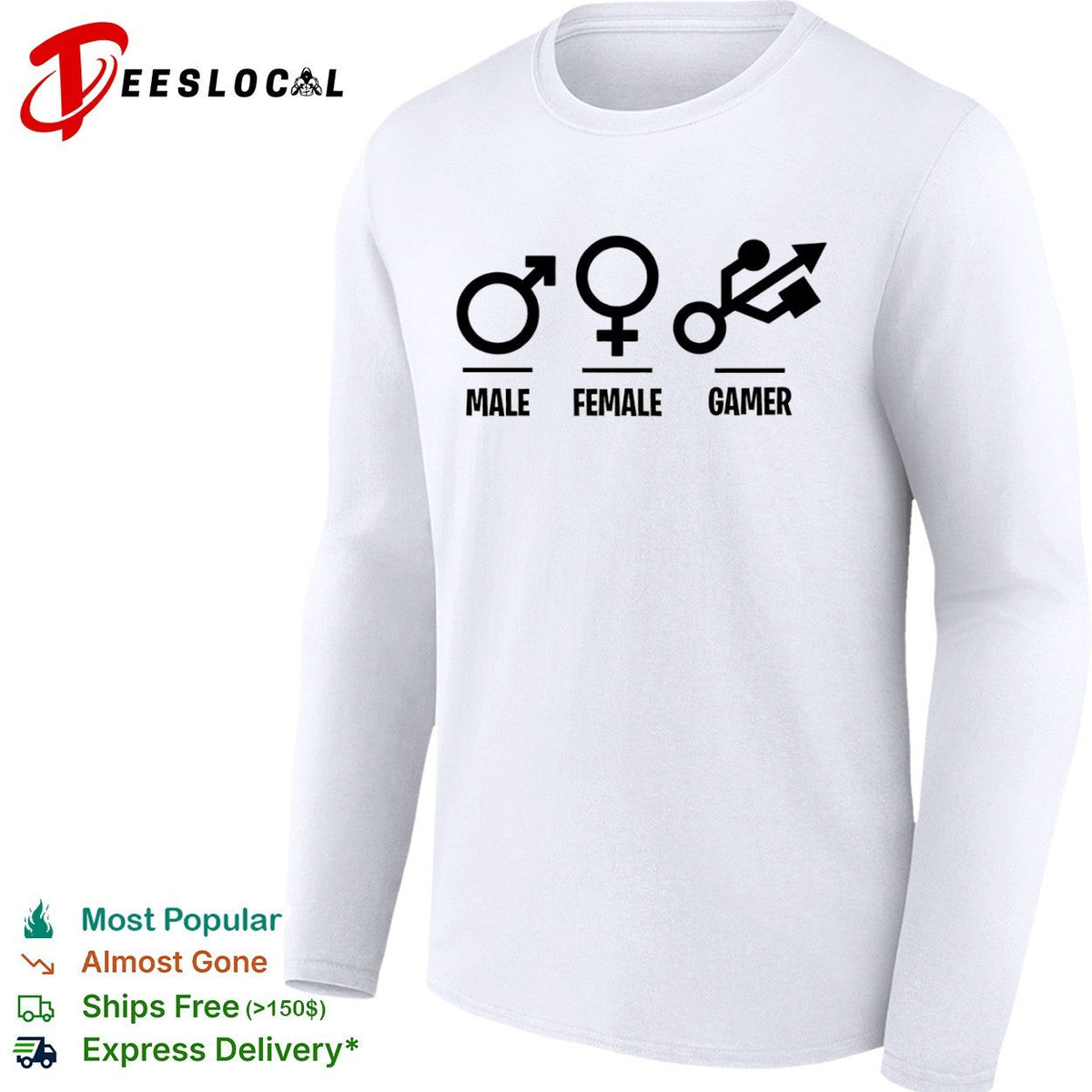 Male Female Gamer usb symbo shirt Unisex