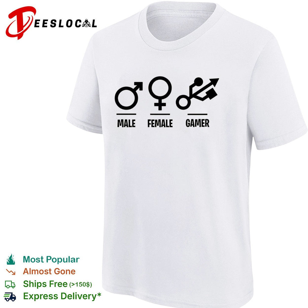 Male Female Gamer usb symbo shirt Unisex