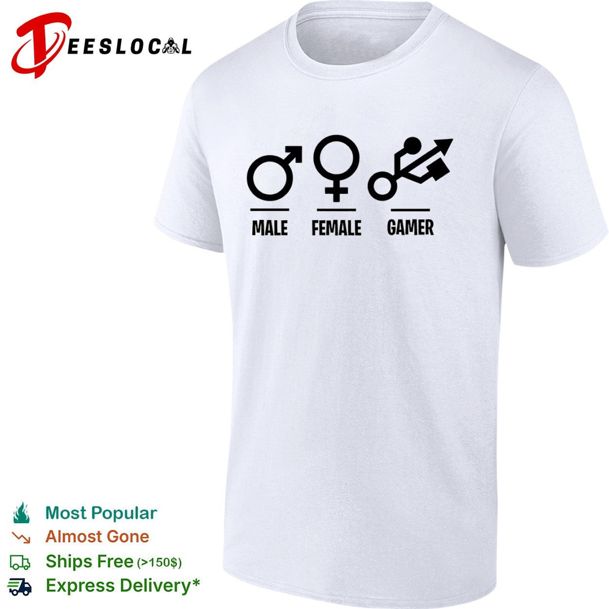 Male Female Gamer usb symbo shirt Unisex