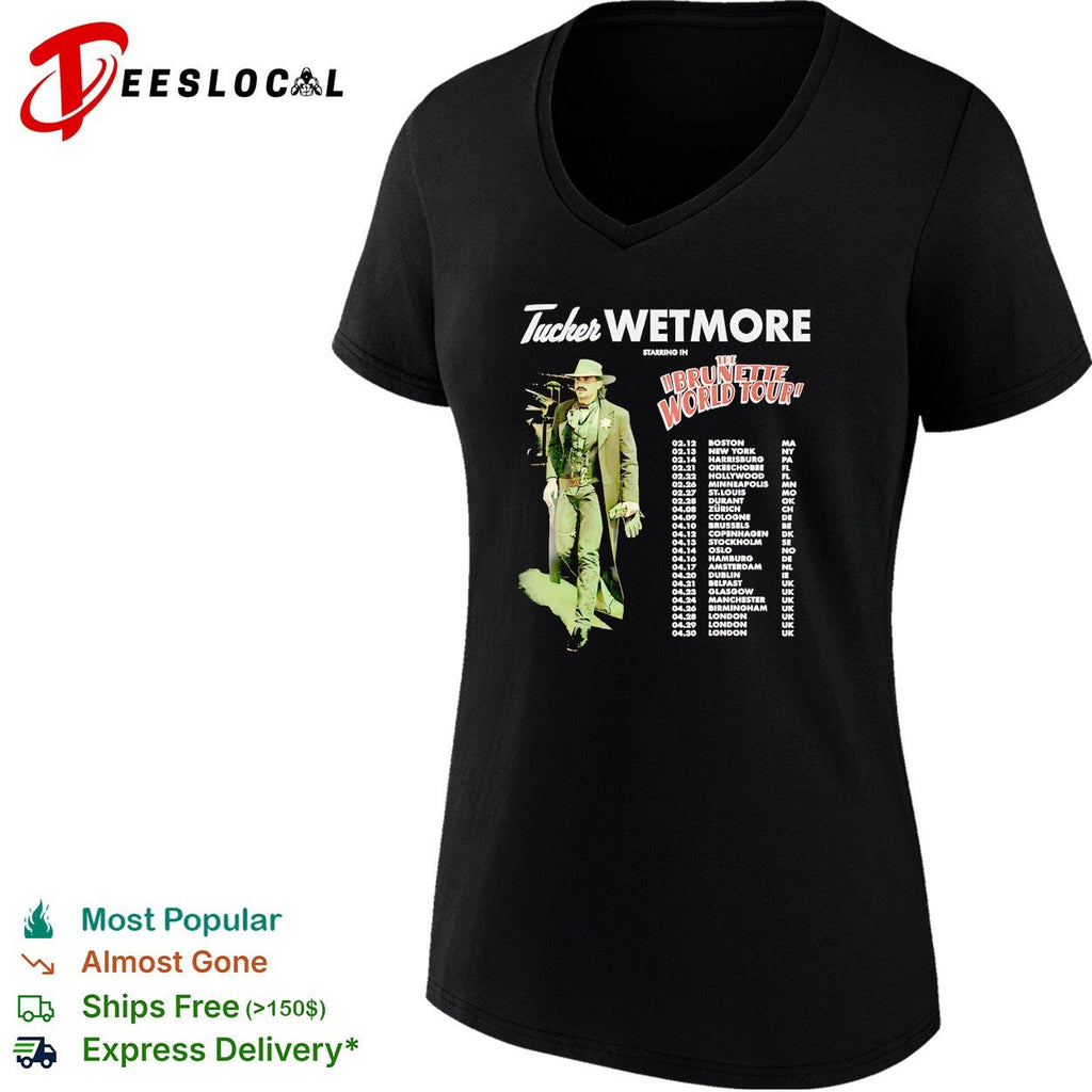Male country singer Brunette World Tour 2025 concert city dates list dark shirt Unisex