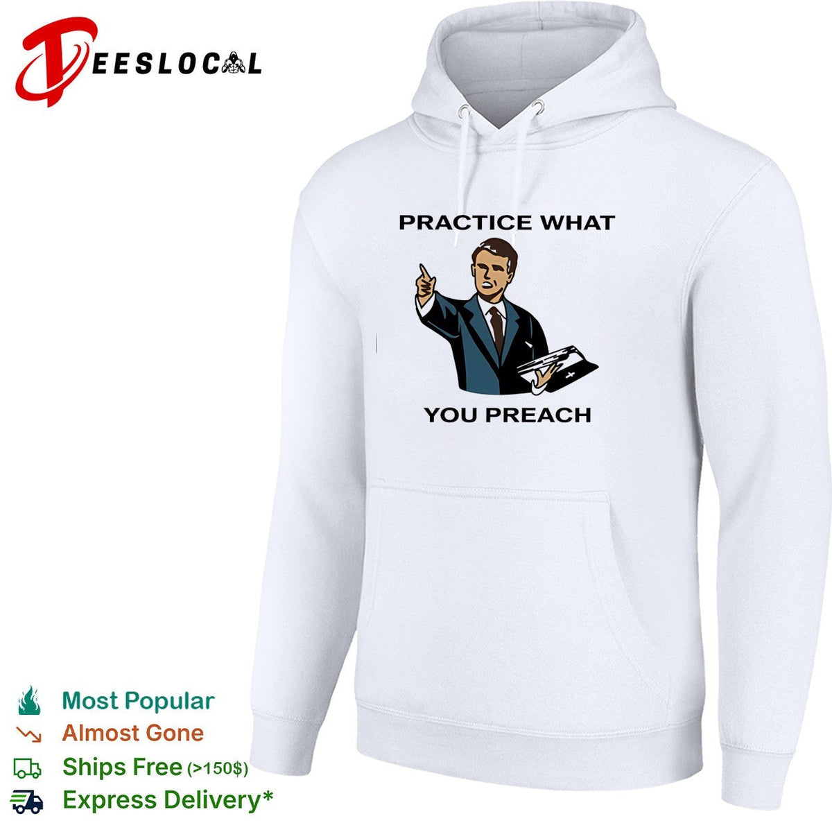 Male speaker practice what you preach shirt Unisex