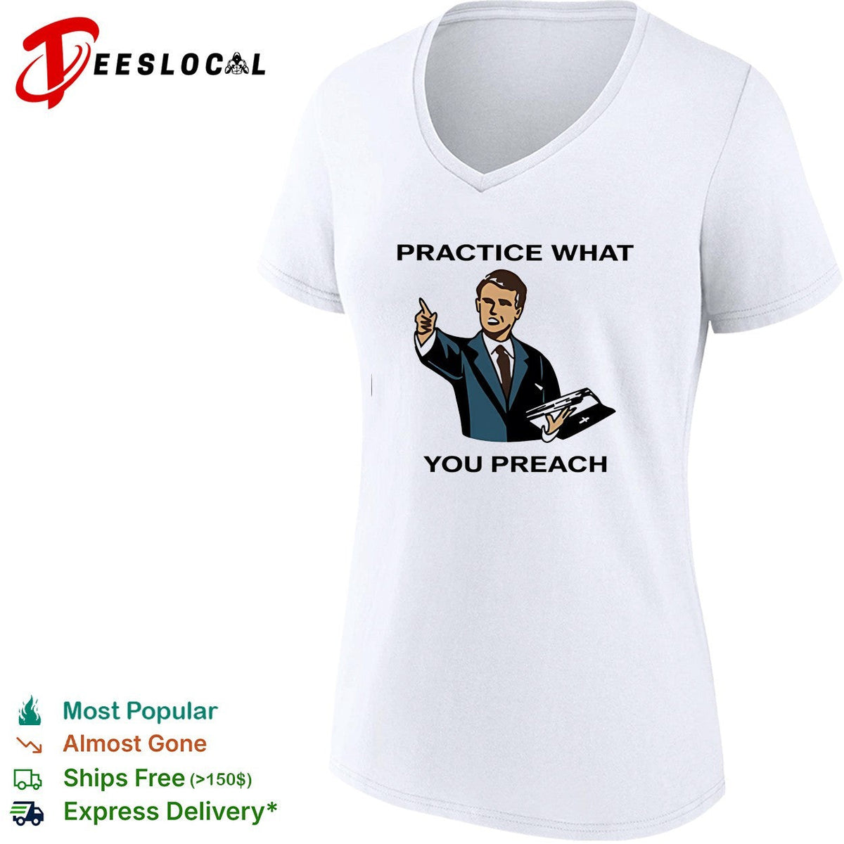 Male speaker practice what you preach shirt Unisex