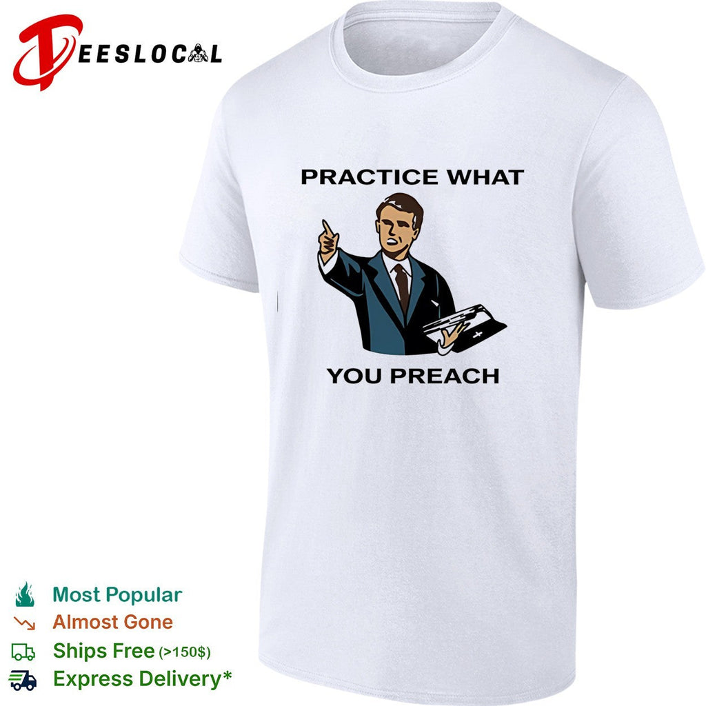 Male speaker practice what you preach shirt Unisex