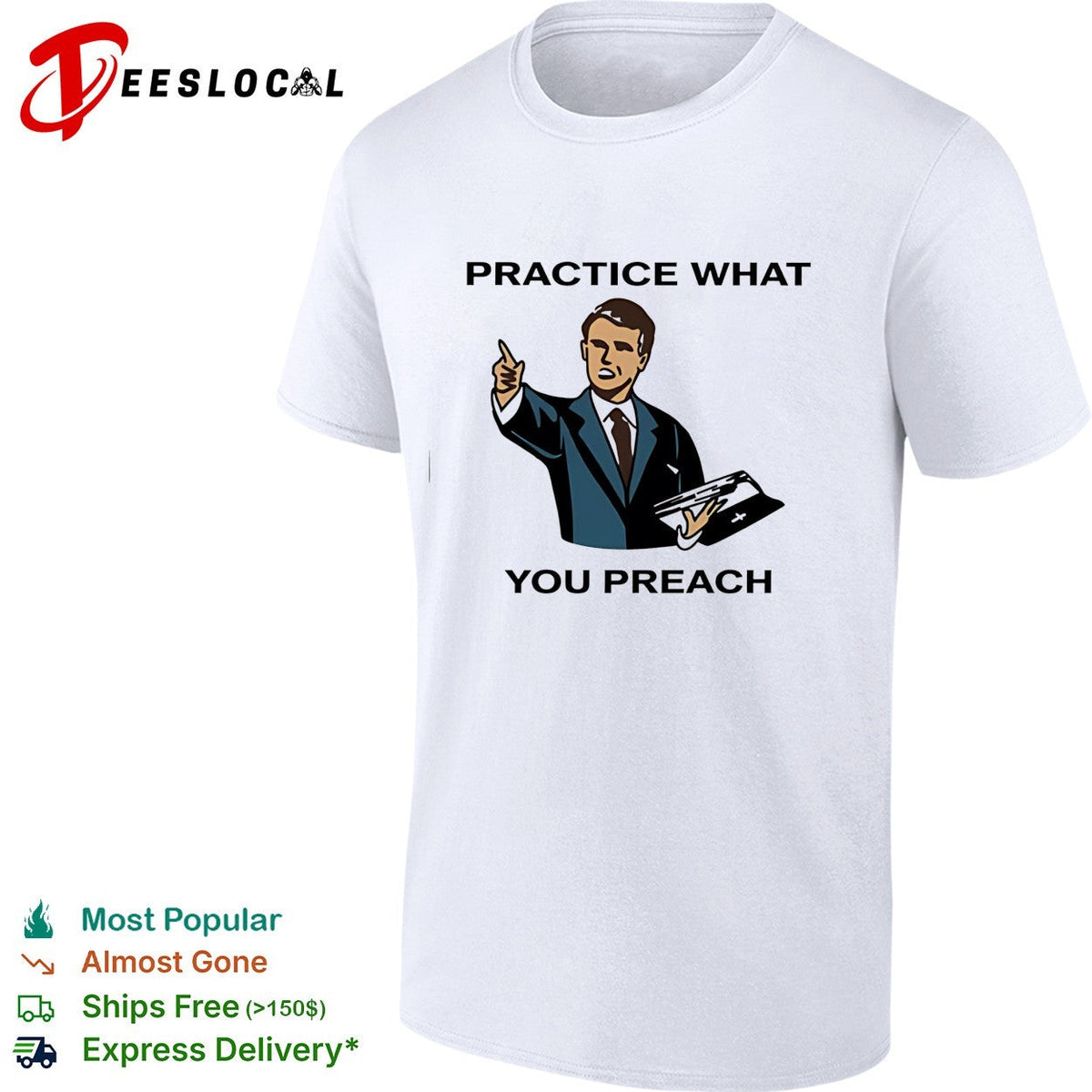 Male speaker practice what you preach shirt Unisex