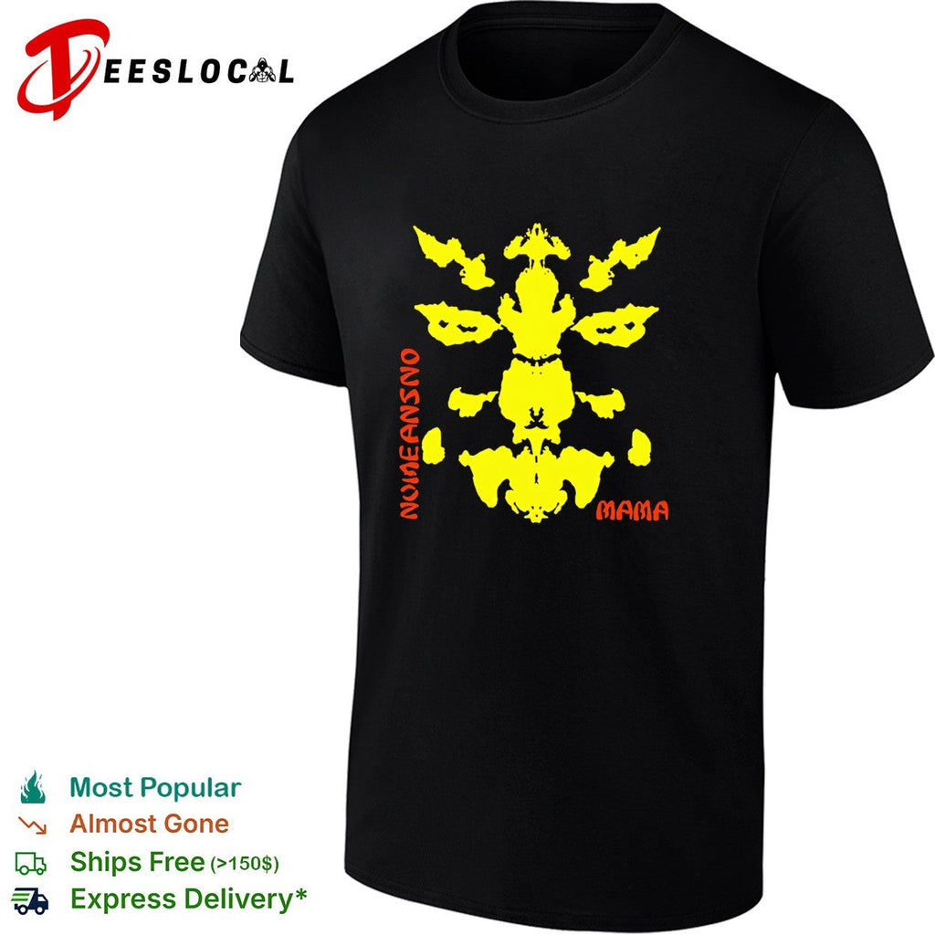 Mama Rorschach inkblot symmetry yellow black bold art shirt Unisex