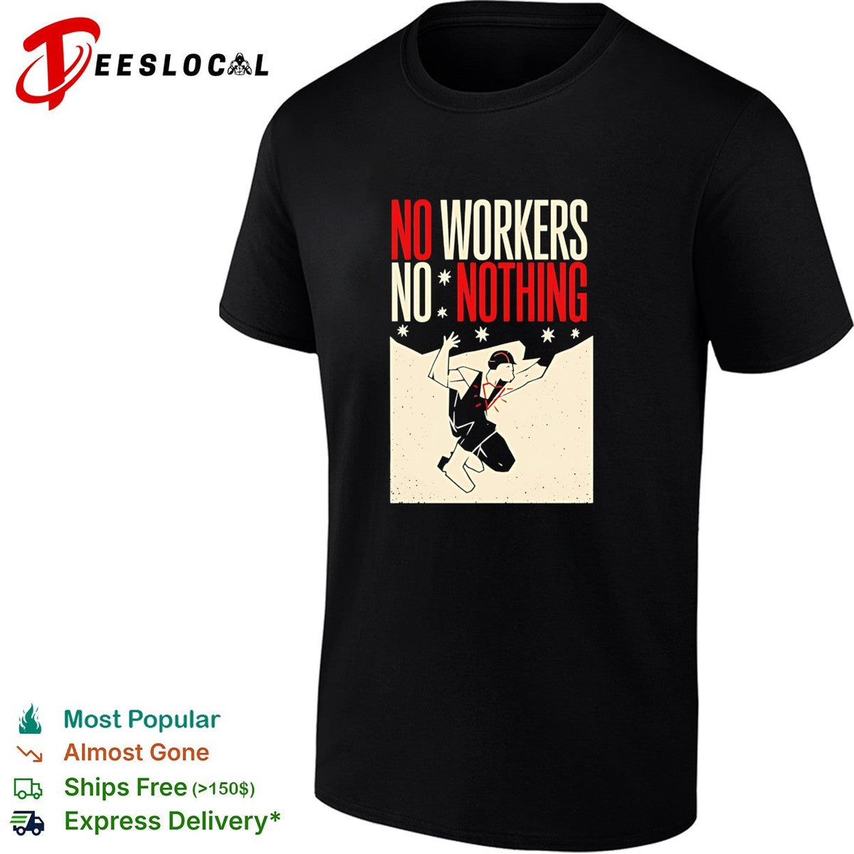 Man no workers no nothing retro shirt Unisex