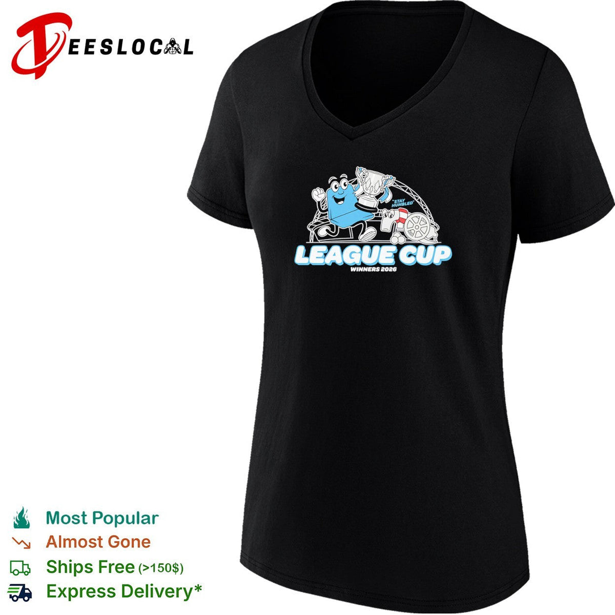 Manchester City Arsenal stay humbled mascot League Cup winners 2026 shirt Unisex