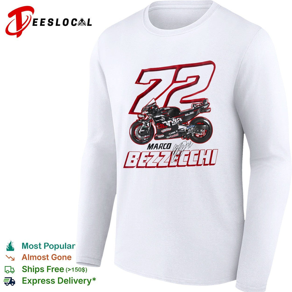 Marco Bezzecchi 72 Aprilia MotoGP Racing signature shirt Unisex