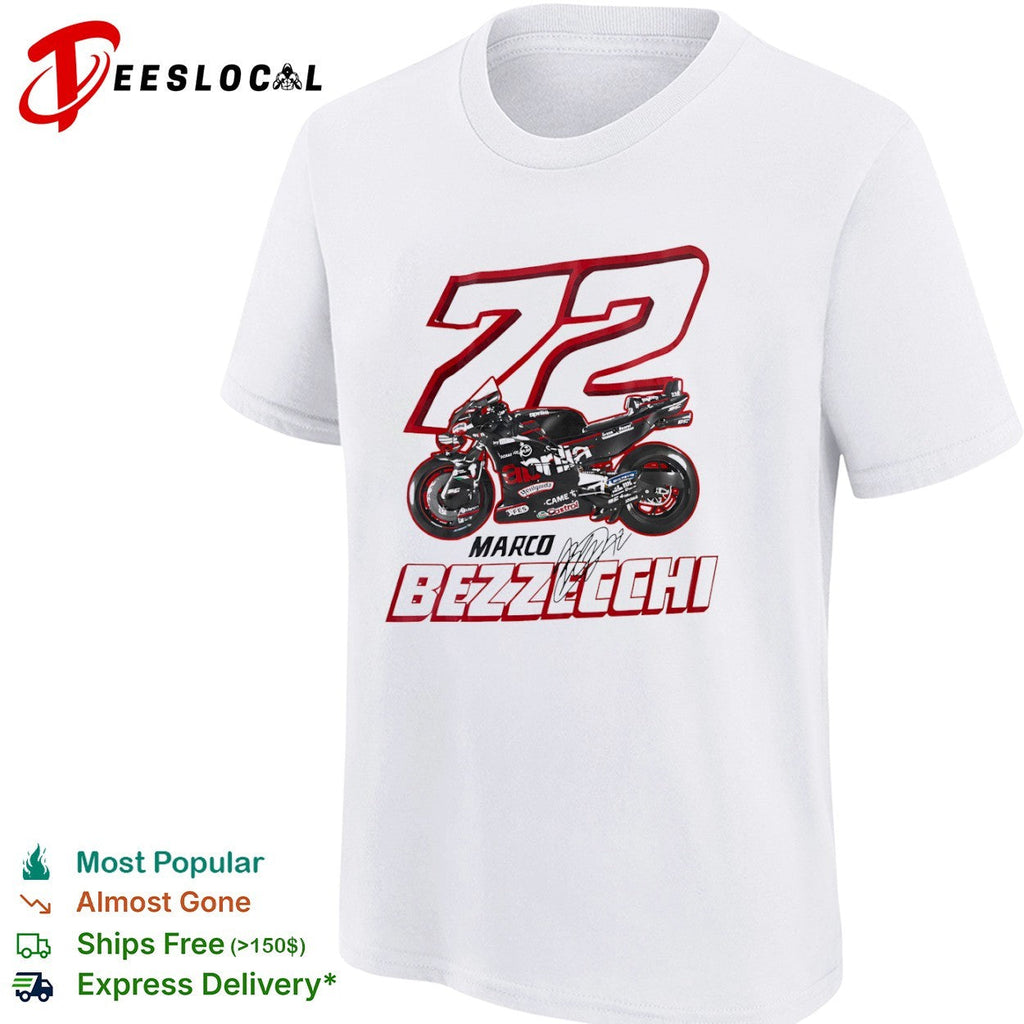 Marco Bezzecchi 72 Aprilia MotoGP Racing signature shirt Unisex
