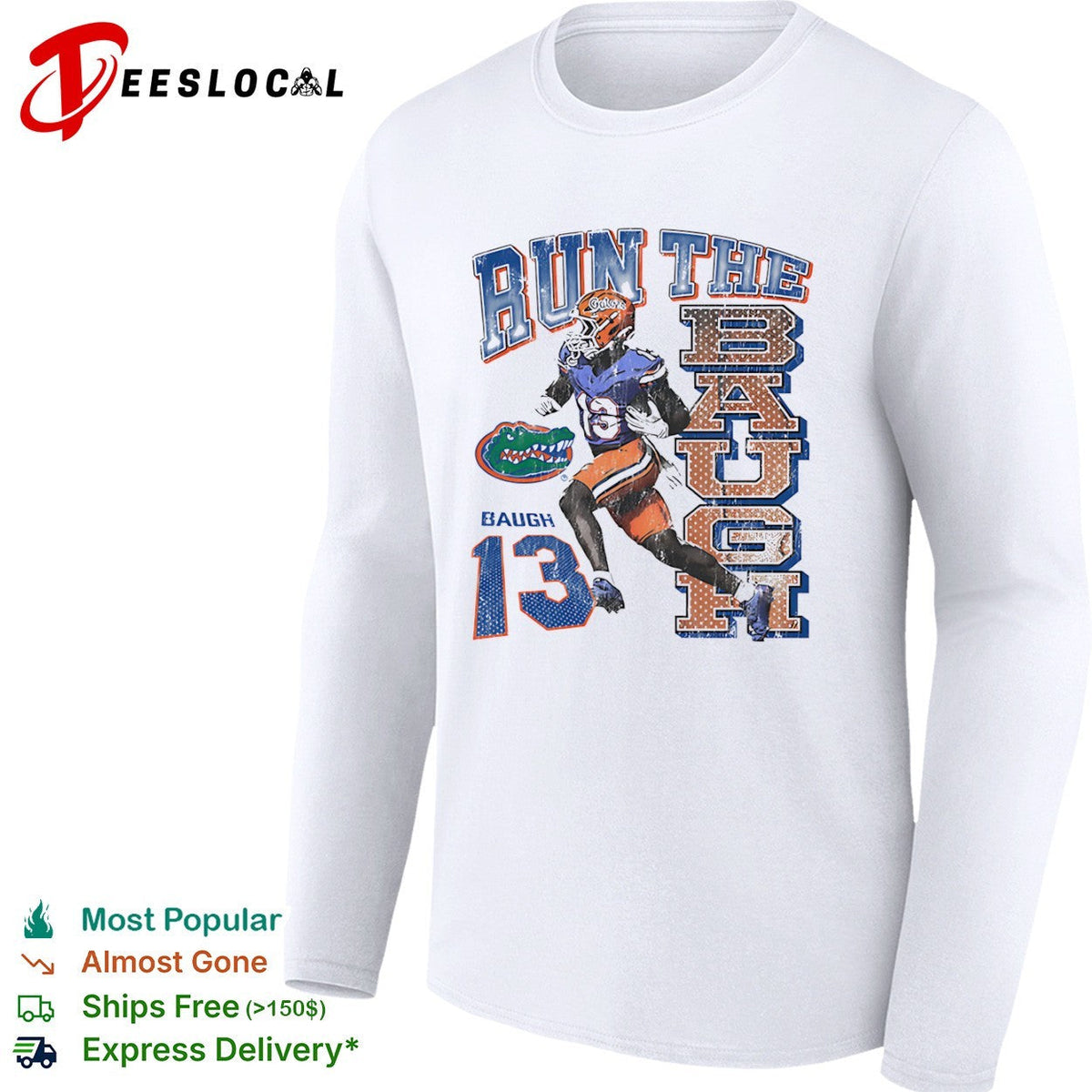 Marcus Baugh Florida Gators NCAA Run the Baugh 13 football team player shirt Unisex