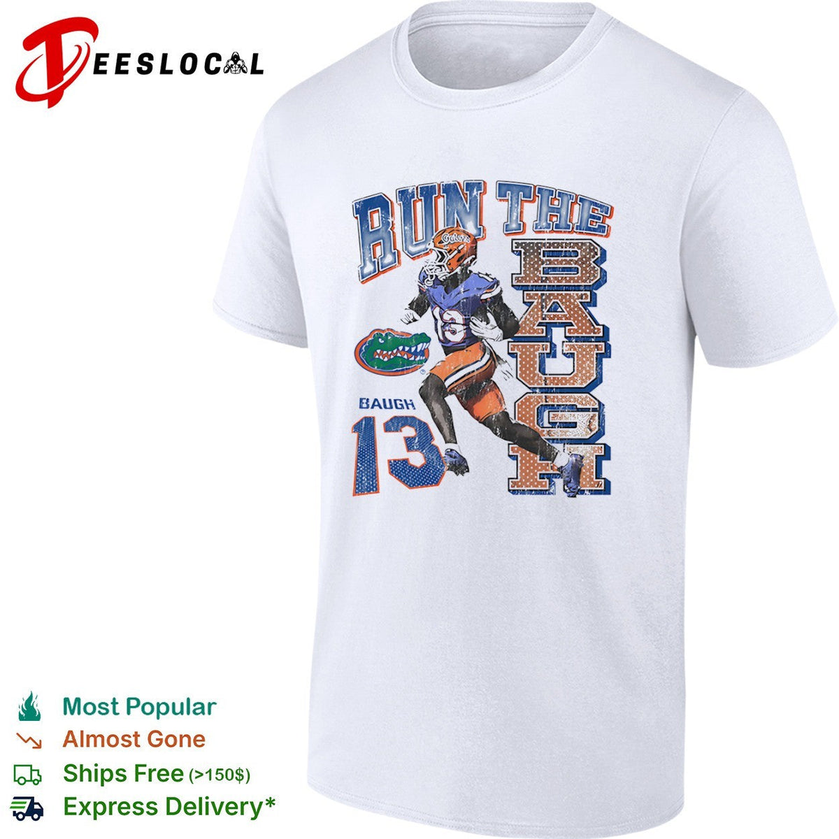 Marcus Baugh Florida Gators NCAA Run the Baugh 13 football team player shirt Unisex