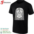 Mastodon band skulls and pyramid occult geometry symbol black and white ink shirt Unisex