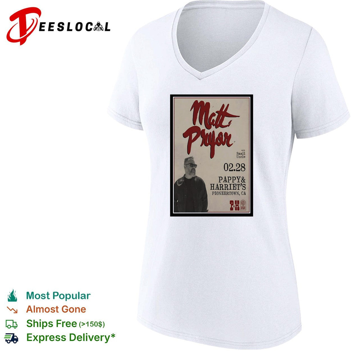 Matt Pryor with Small Uncle 02 28 Pappy and Harriets Pioneertown CA Concert shirt Unisex