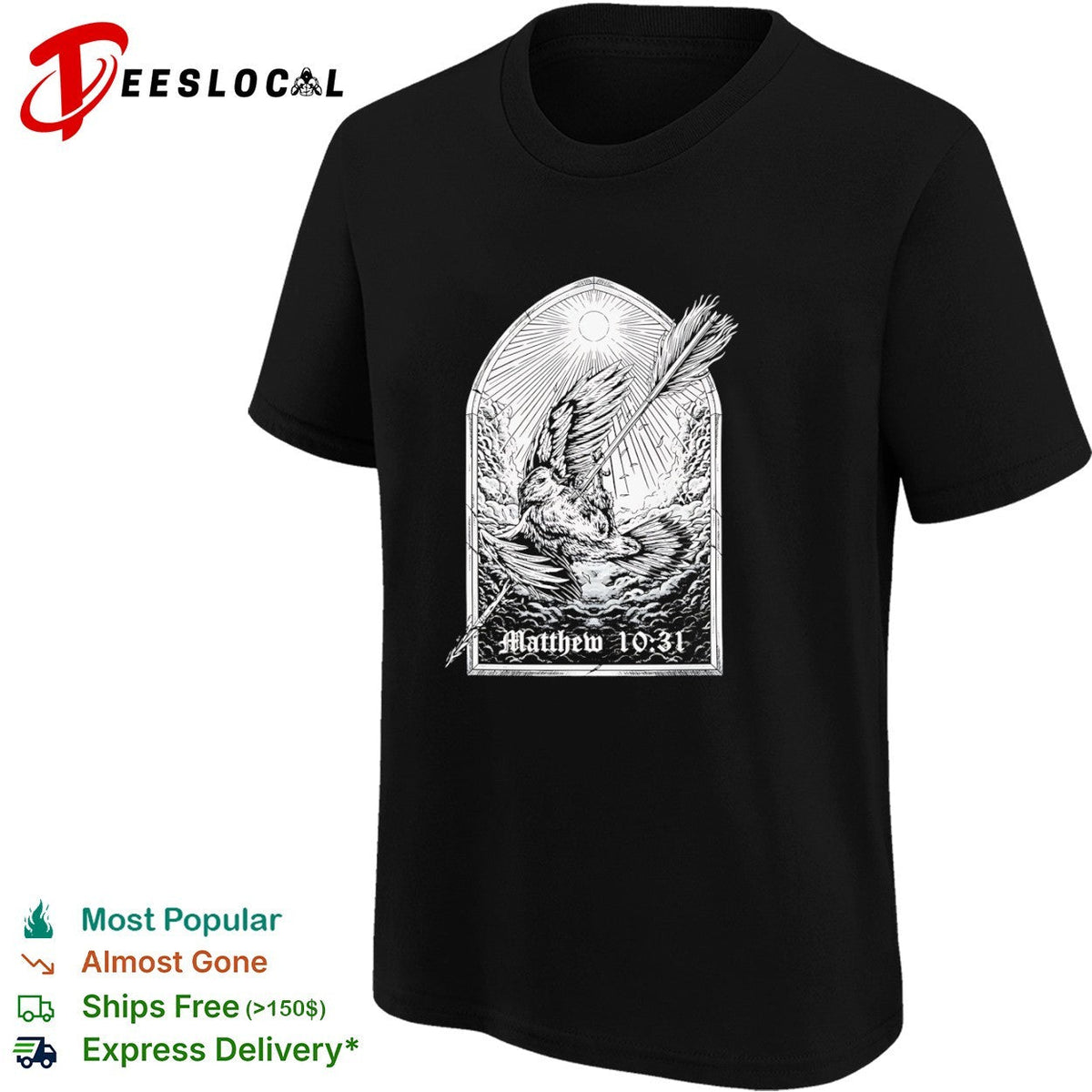 Matthew 10 31 Sparrow Arrow Christian Scripture Faith Religious Bible Verse shirt Unisex
