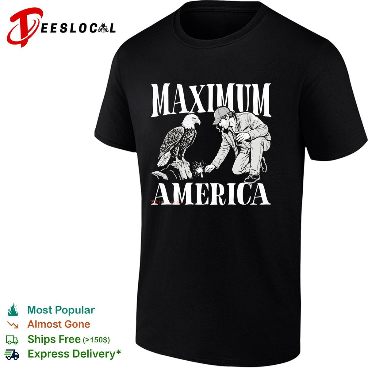 Maximum America bald eagle man lighting firecracker bold patriotic art shirt Unisex
