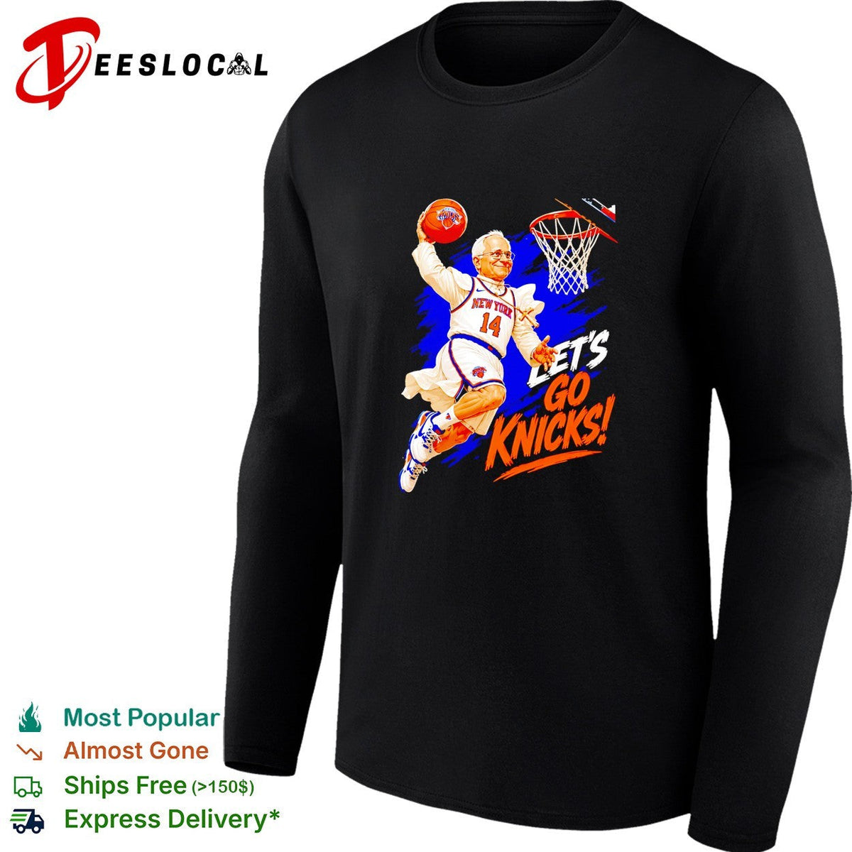 Mayor lets go Knicks number 14 dunk cartoon basketball shirt Unisex